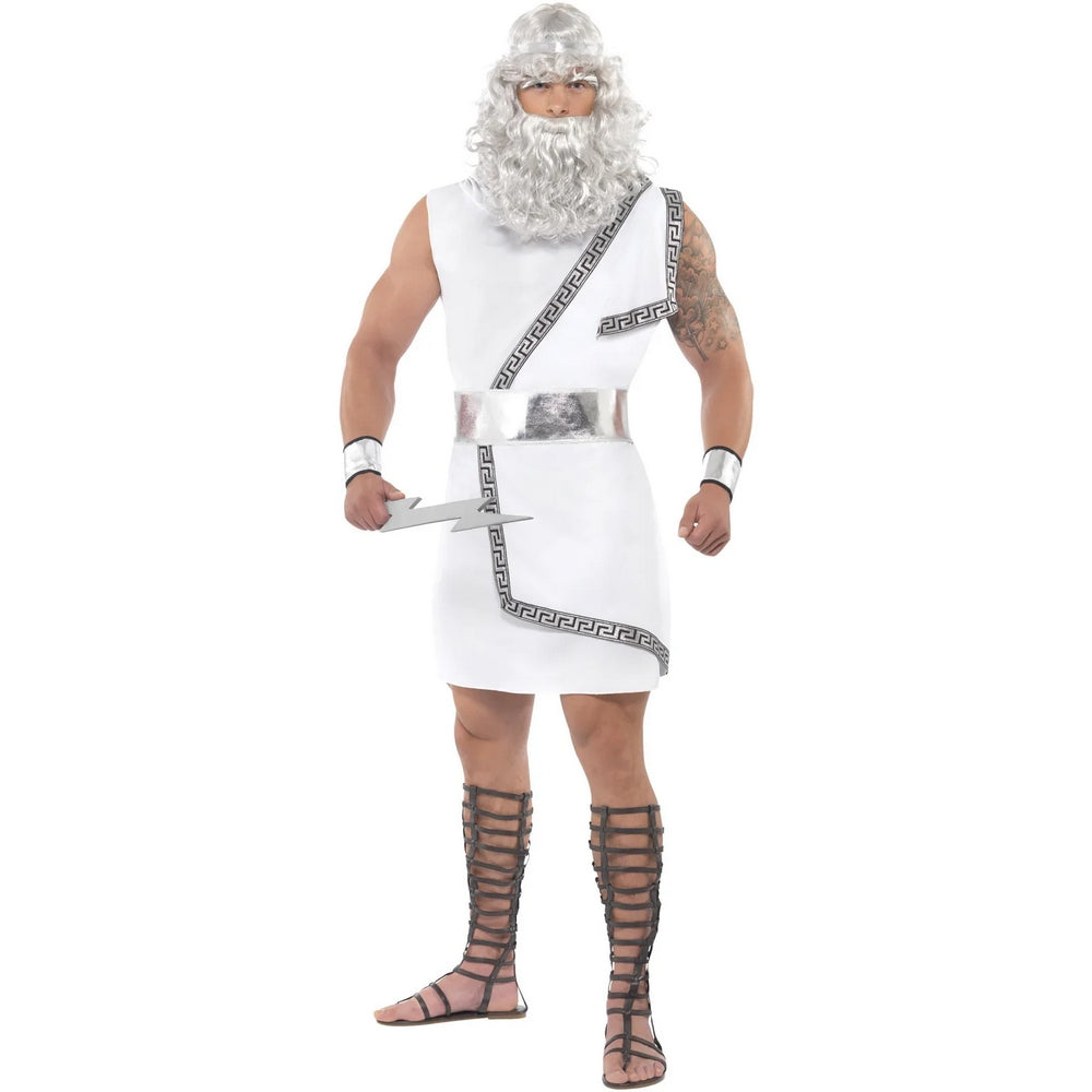 White - Front - Smiffys Mens Zeus Costume Set