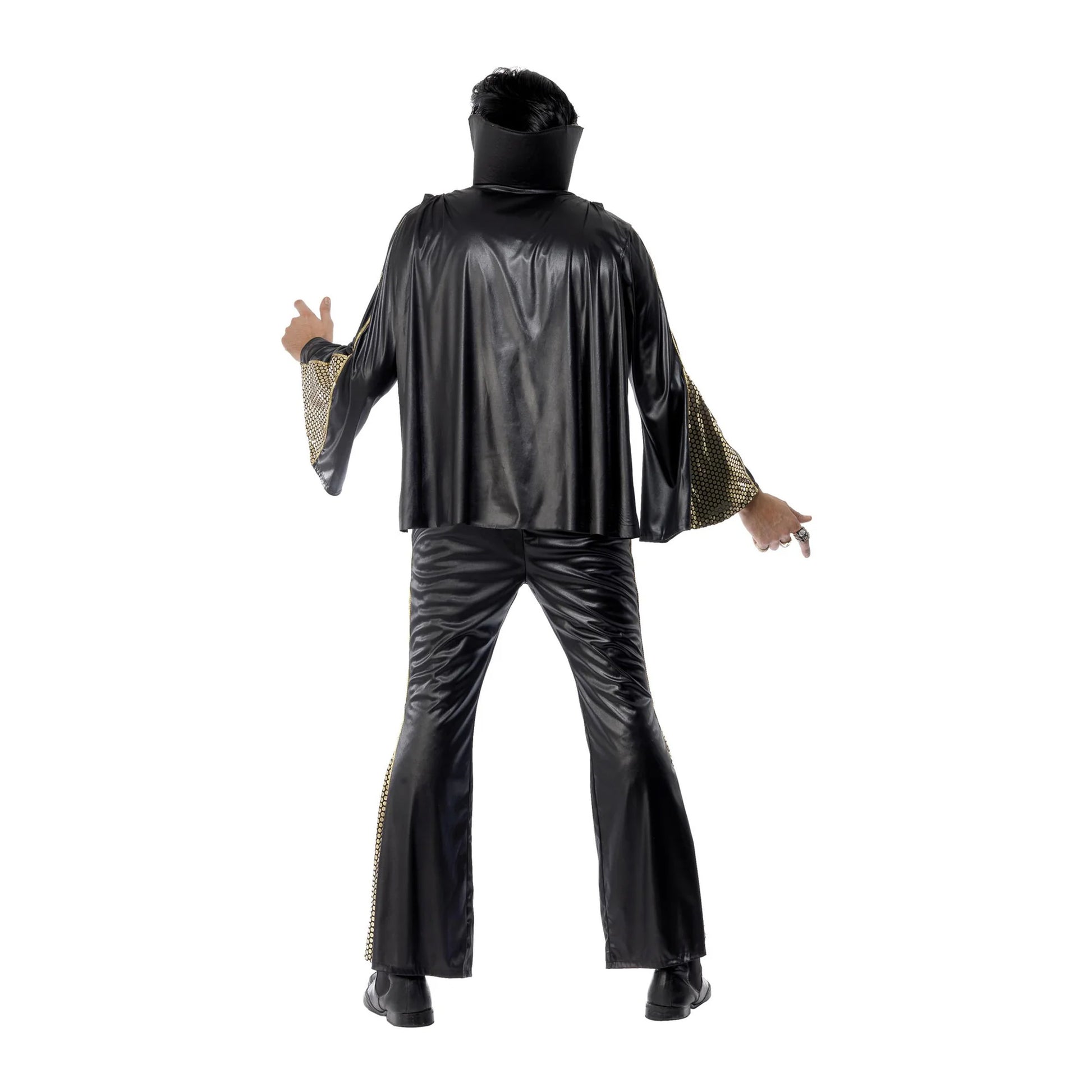 Black-Gold - Back - Elvis Mens Costume