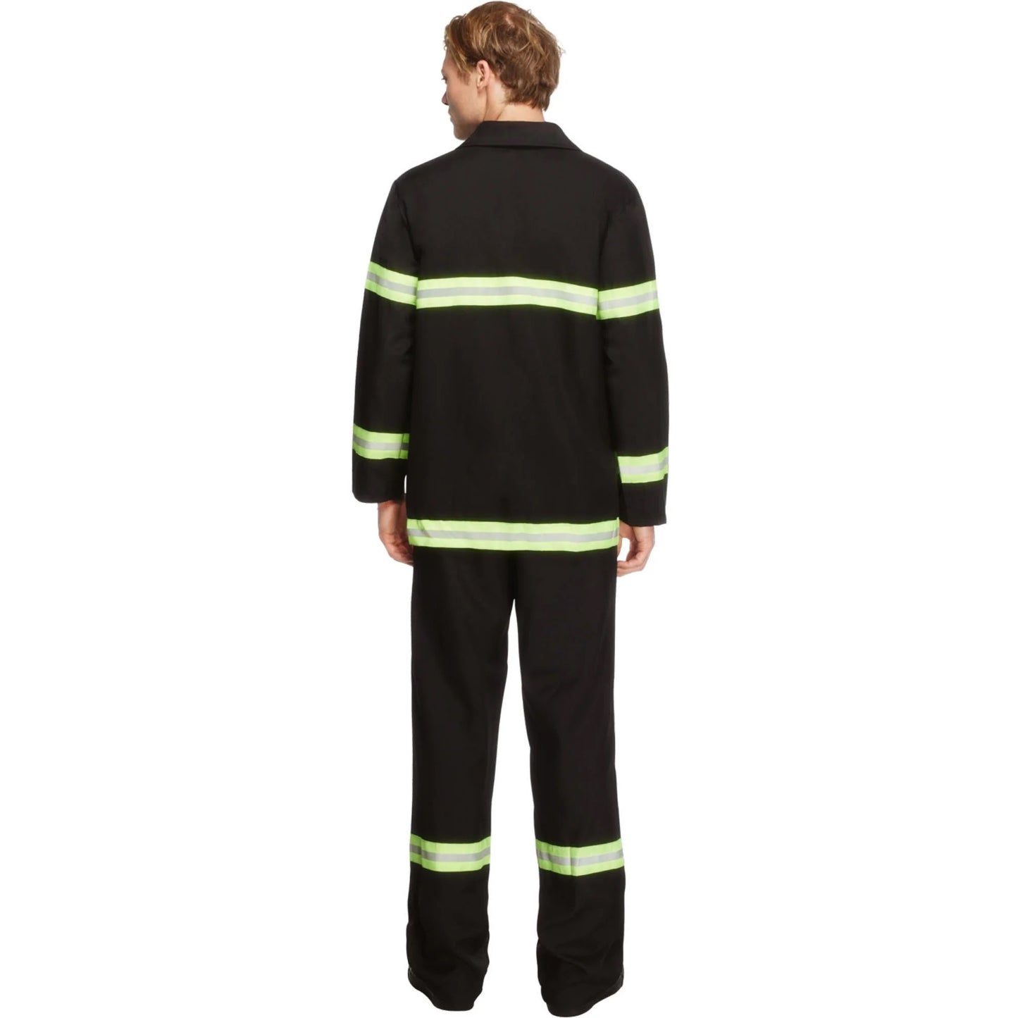 Black - Back - Smiffys Mens Fever Firefighter Costume