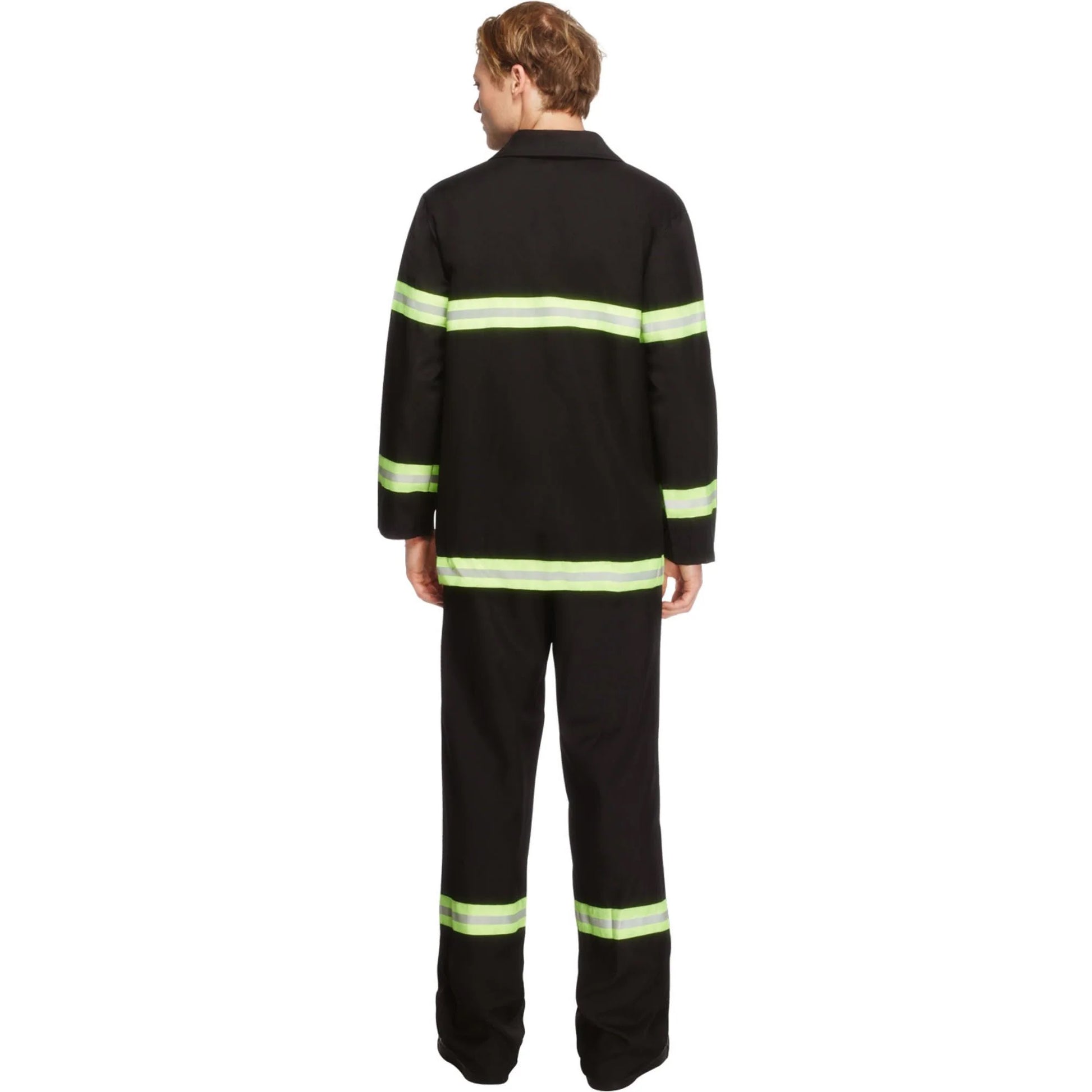 Black - Back - Smiffys Mens Fever Firefighter Costume