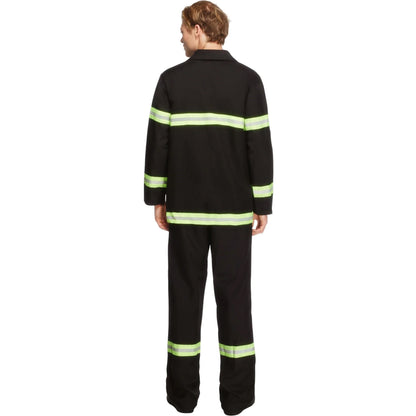 Black - Back - Smiffys Mens Fever Firefighter Costume