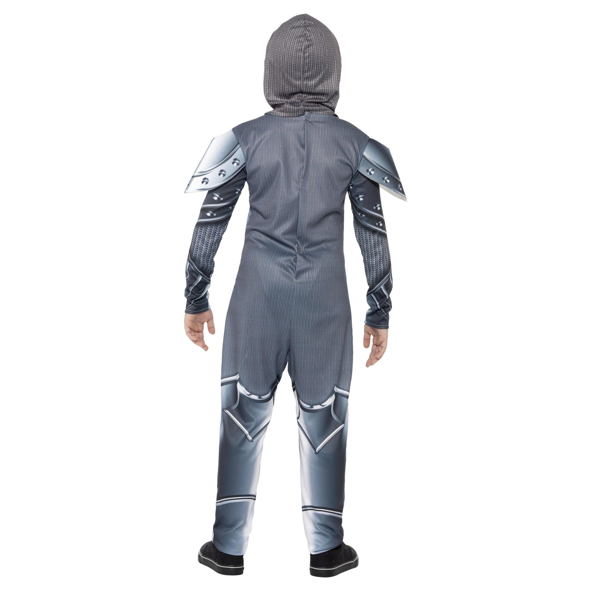 Silver - Back - Smiffys Childrens-Kids Deluxe Armoured Knight Costume