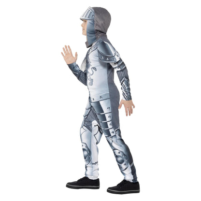 Silver - Side - Smiffys Childrens-Kids Deluxe Armoured Knight Costume