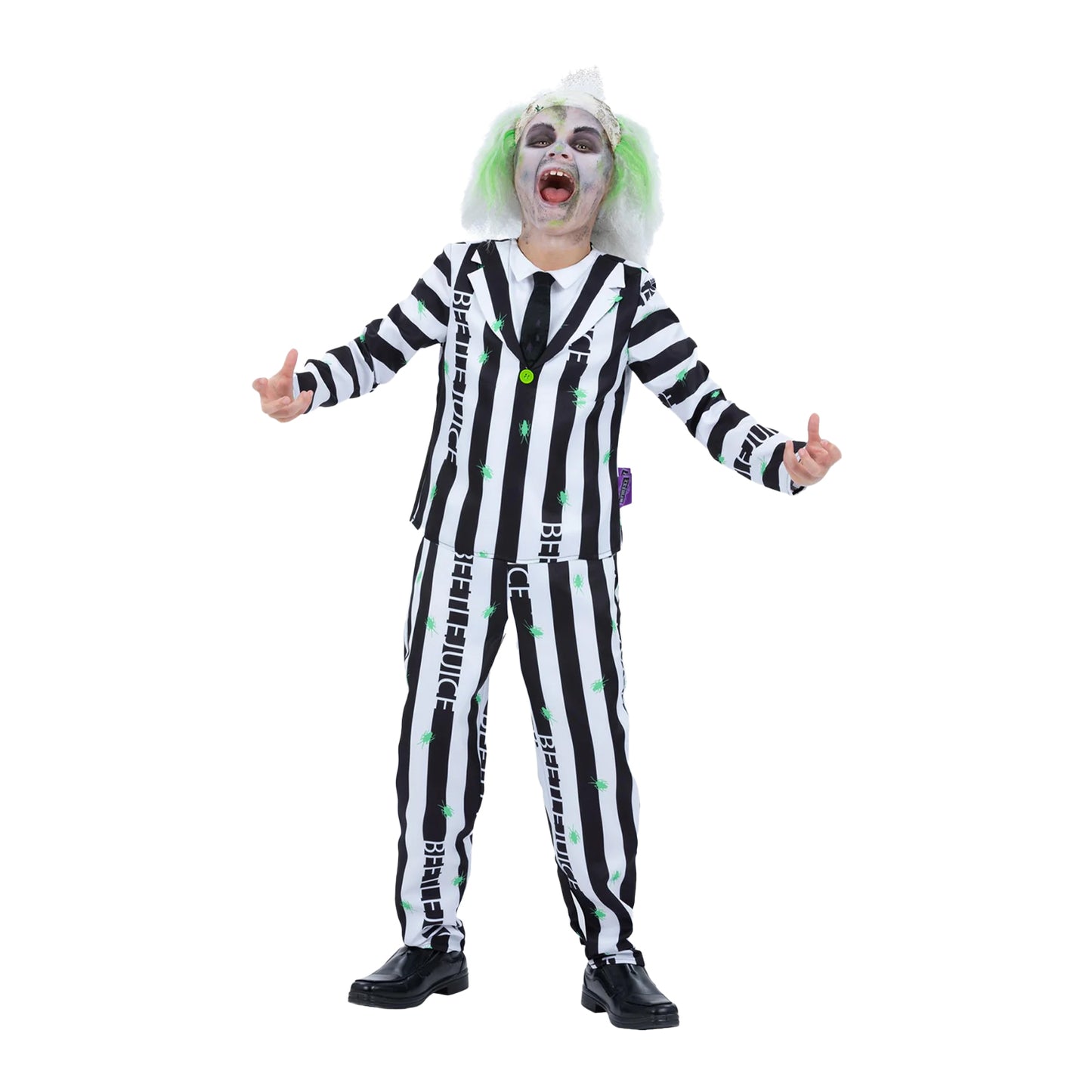 Black-White - Front - Beetlejuice Childrens-Kids Costume