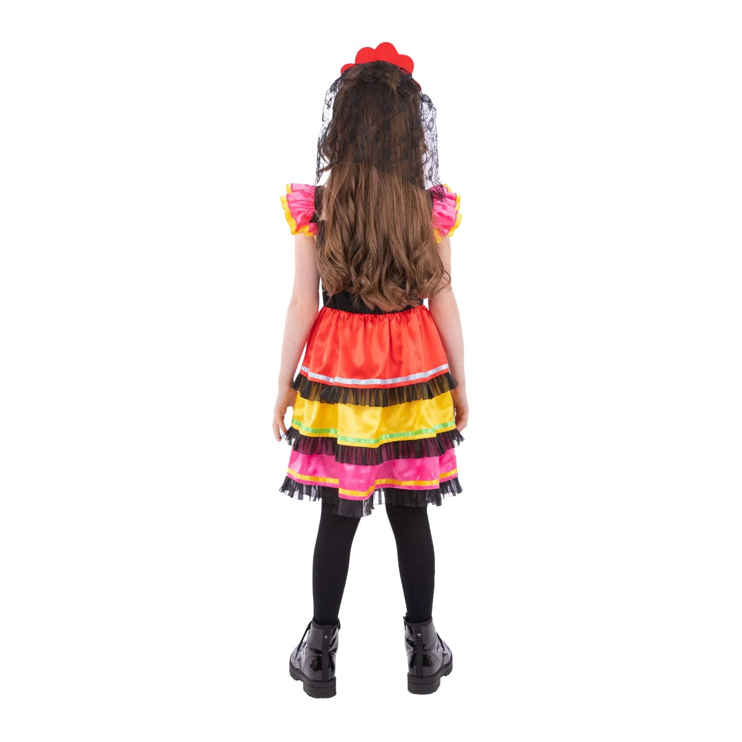 Multicoloured - Back - Smiffys Childrens-Kids Fiesta Day Of The Dead Costume