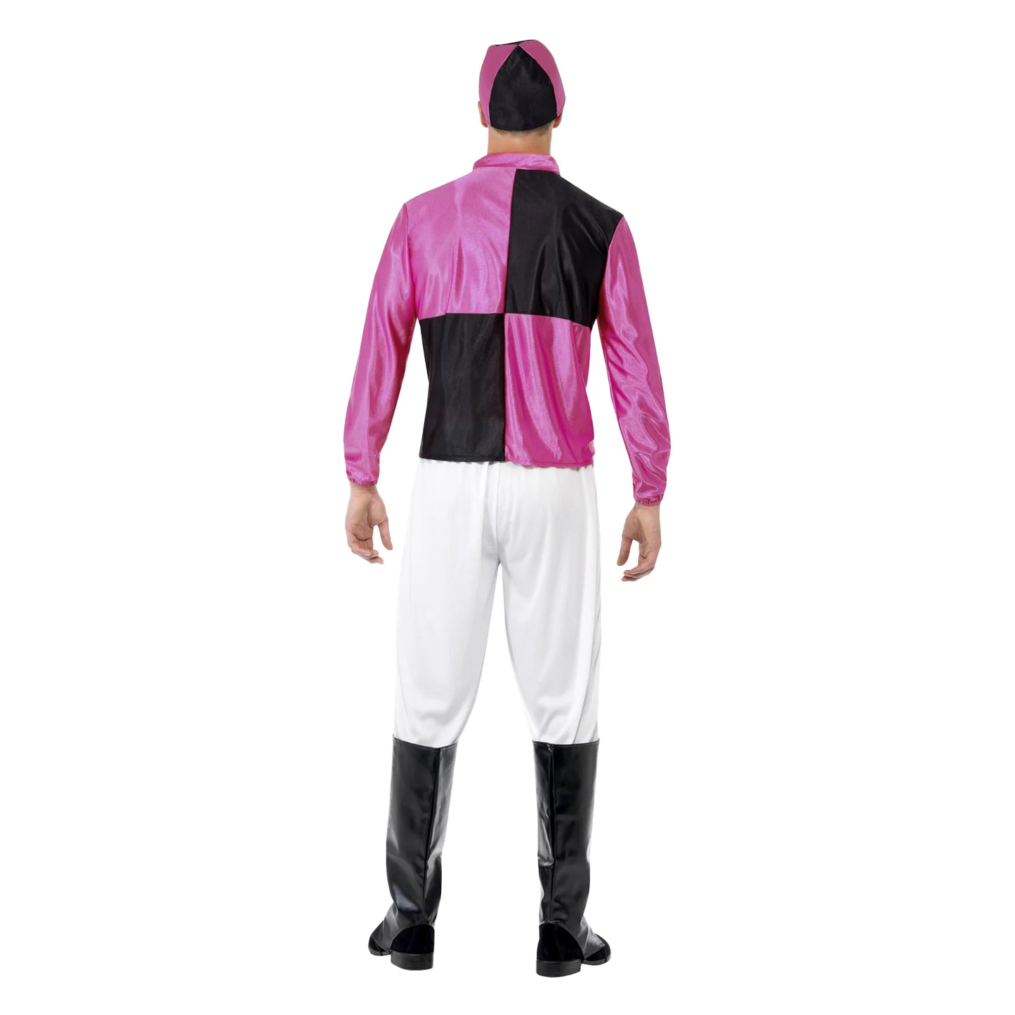 Pink-Black - Back - Smiffys Mens Jockey Costume