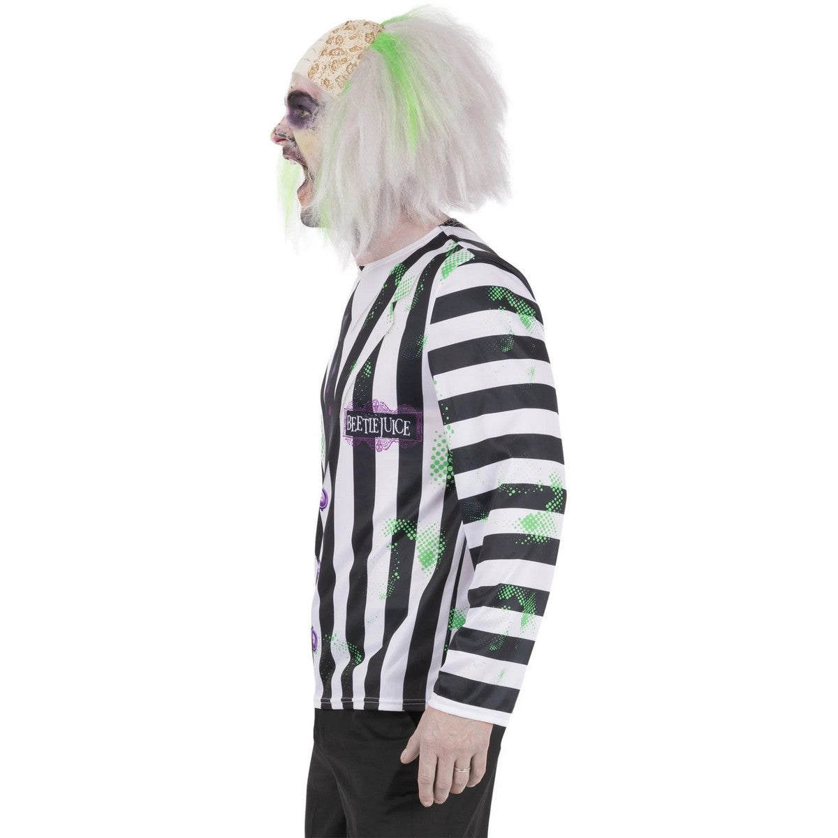 Black-White - Side - Beetlejuice Unisex Adult Costume Top