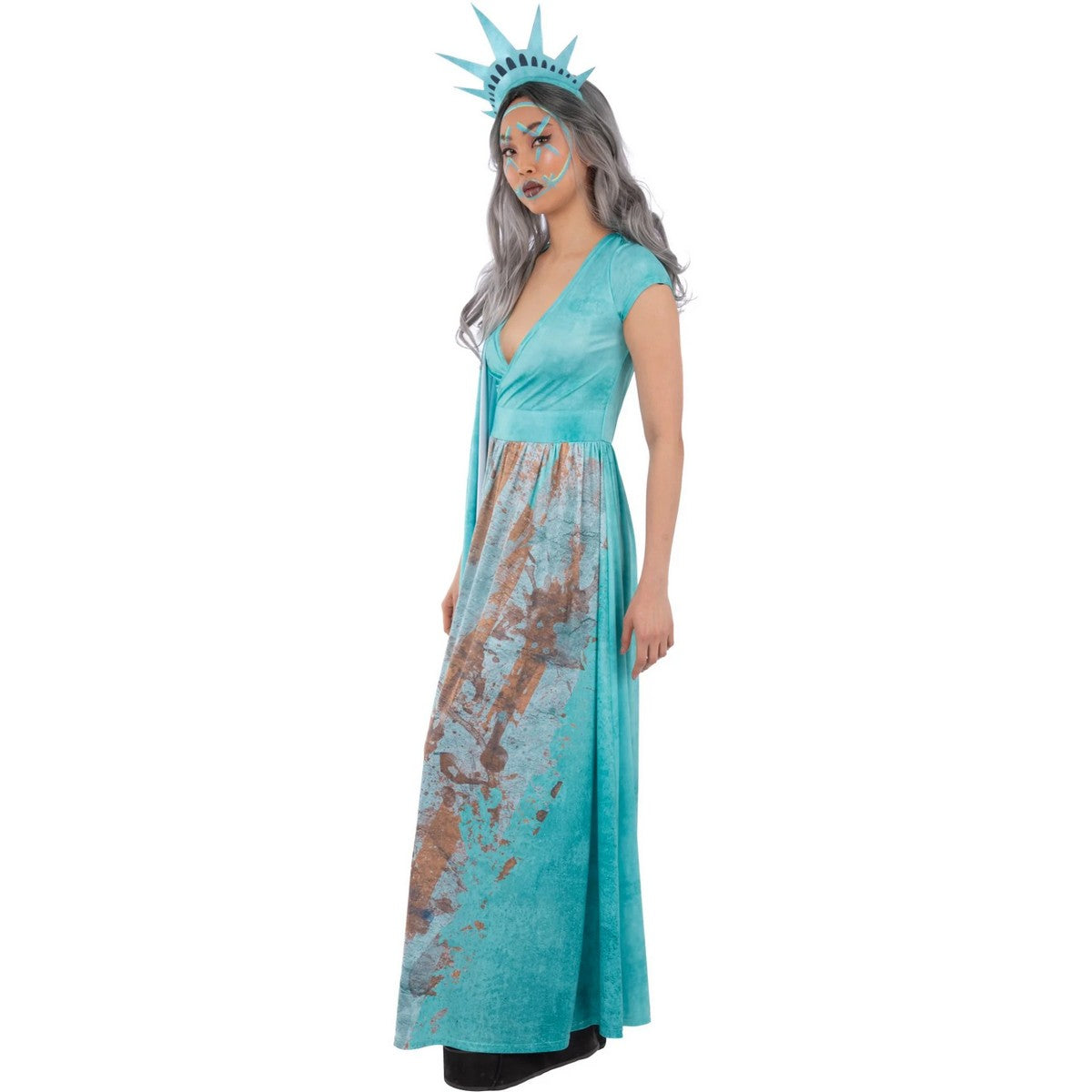 Blue - Side - Smiffys Womens-Ladies Liberty Death Costume