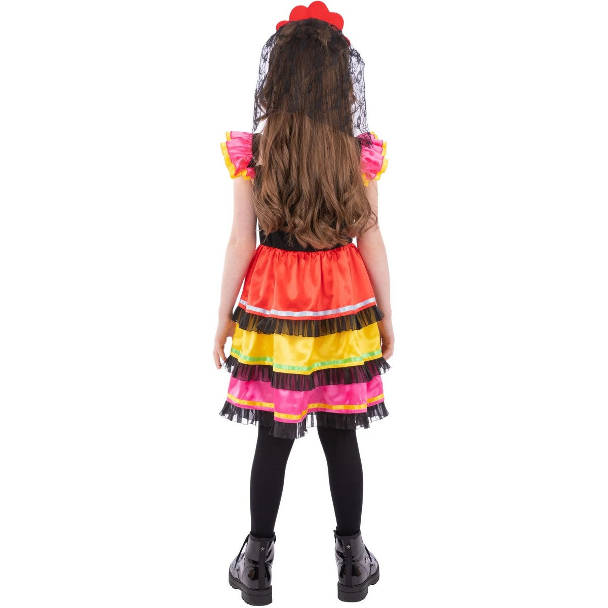 Multicoloured - Back - Smiffys Childrens-Kids Fiesta Day Of The Dead Costume