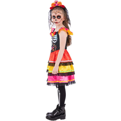 Multicoloured - Side - Smiffys Childrens-Kids Fiesta Day Of The Dead Costume