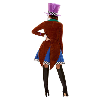 Multicoloured - Back - Smiffys Womens-Ladies Miss Hatter Costume