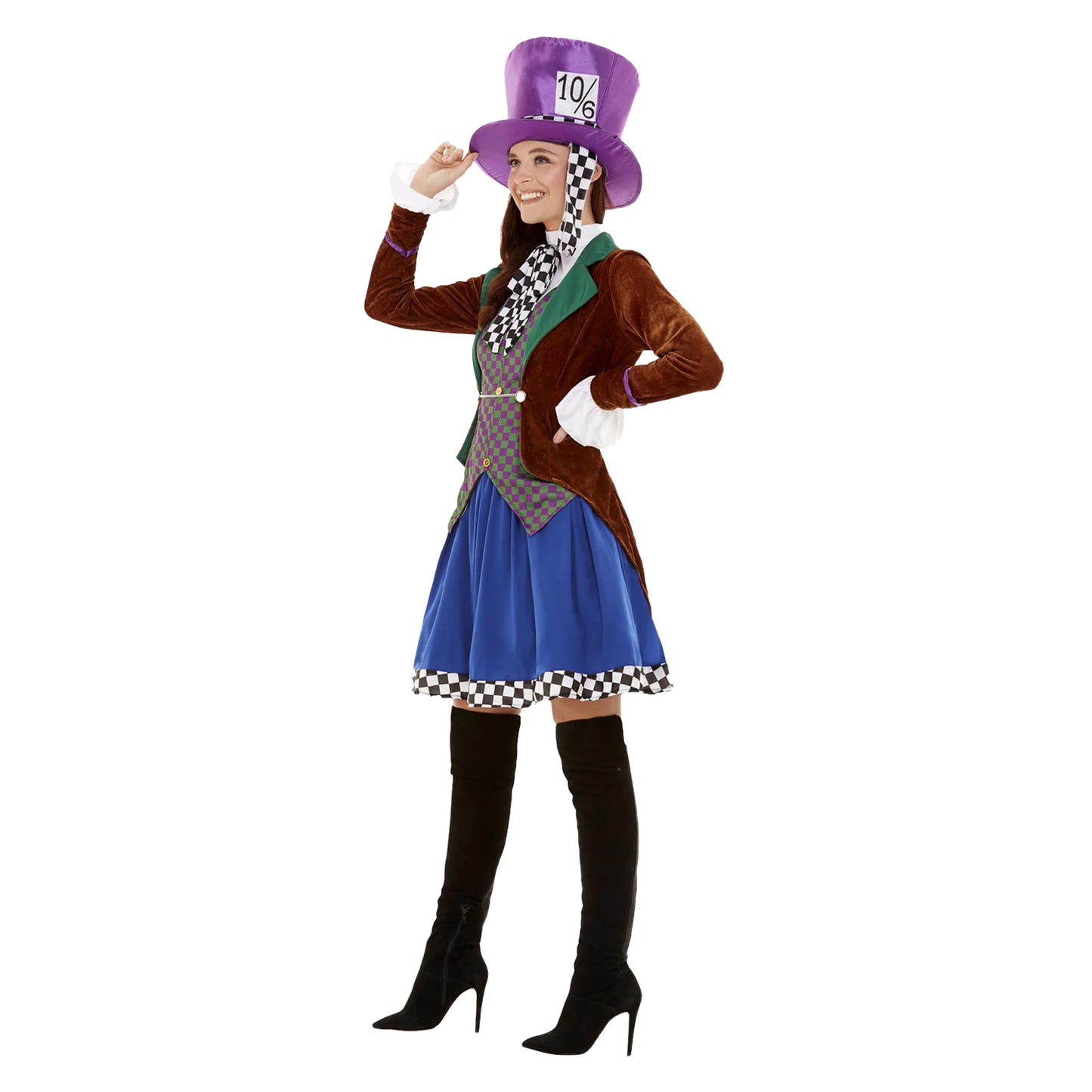 Multicoloured - Side - Smiffys Womens-Ladies Miss Hatter Costume