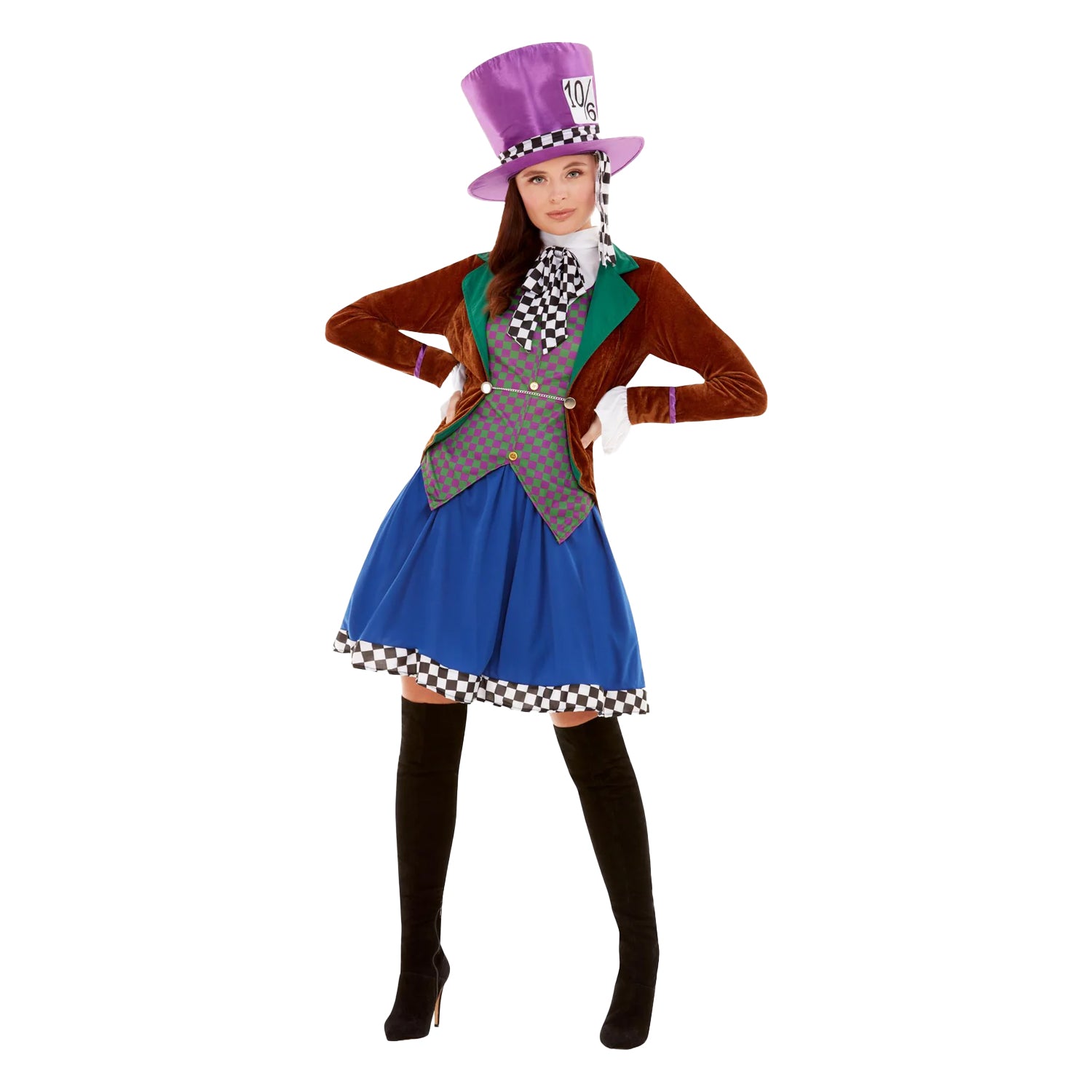 Multicoloured - Front - Smiffys Womens-Ladies Miss Hatter Costume