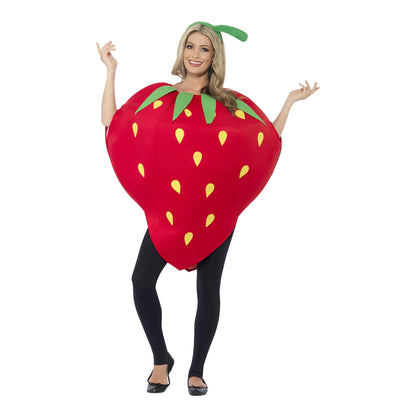 Red - Front - Smiffys Unisex Adult Strawberry Costume