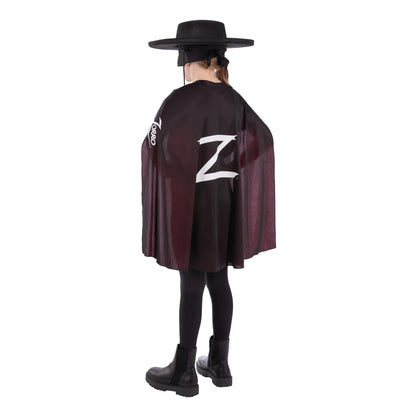 Black-Red - Back - Zorro Childrens-Kids Costume Accessory Set
