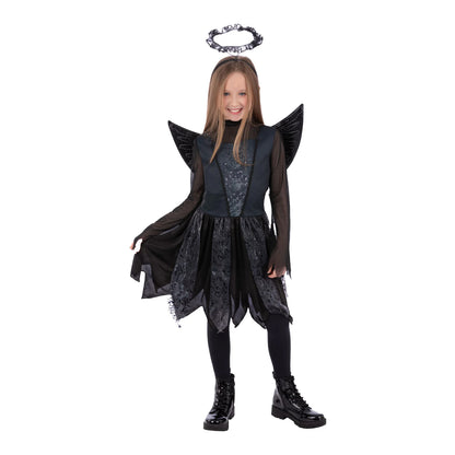 Black - Lifestyle - Smiffys Girls Dark Angel Costume