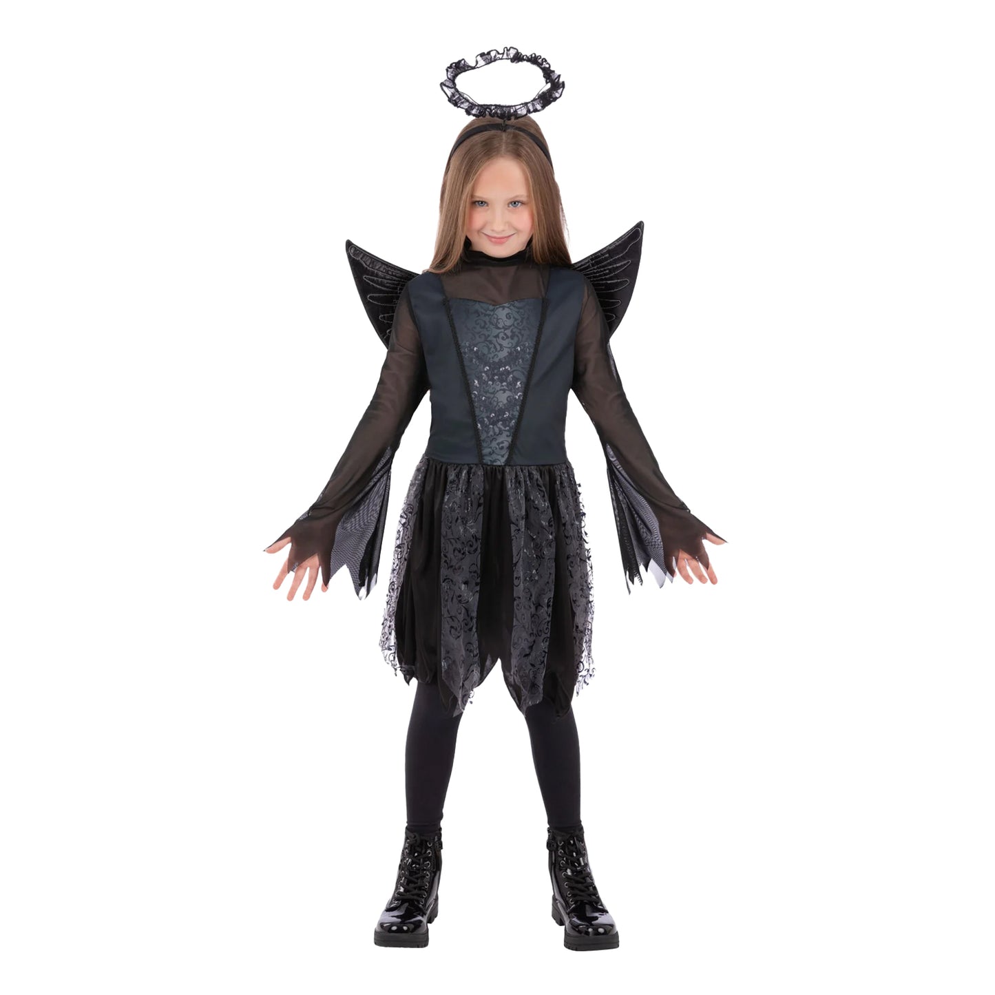 Black - Front - Smiffys Girls Dark Angel Costume