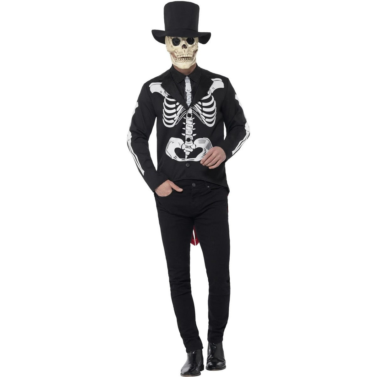 Black - Front - Smiffys Mens Seor Skeleton Day Of The Dead Costume