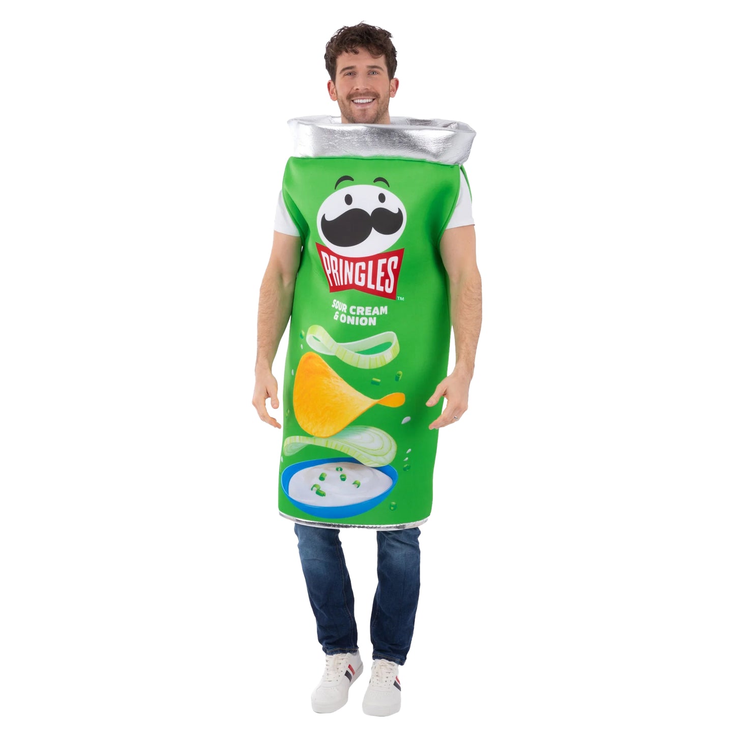 Green - Front - Pringles Unisex Adult Sour Cream & Onion Can Costume