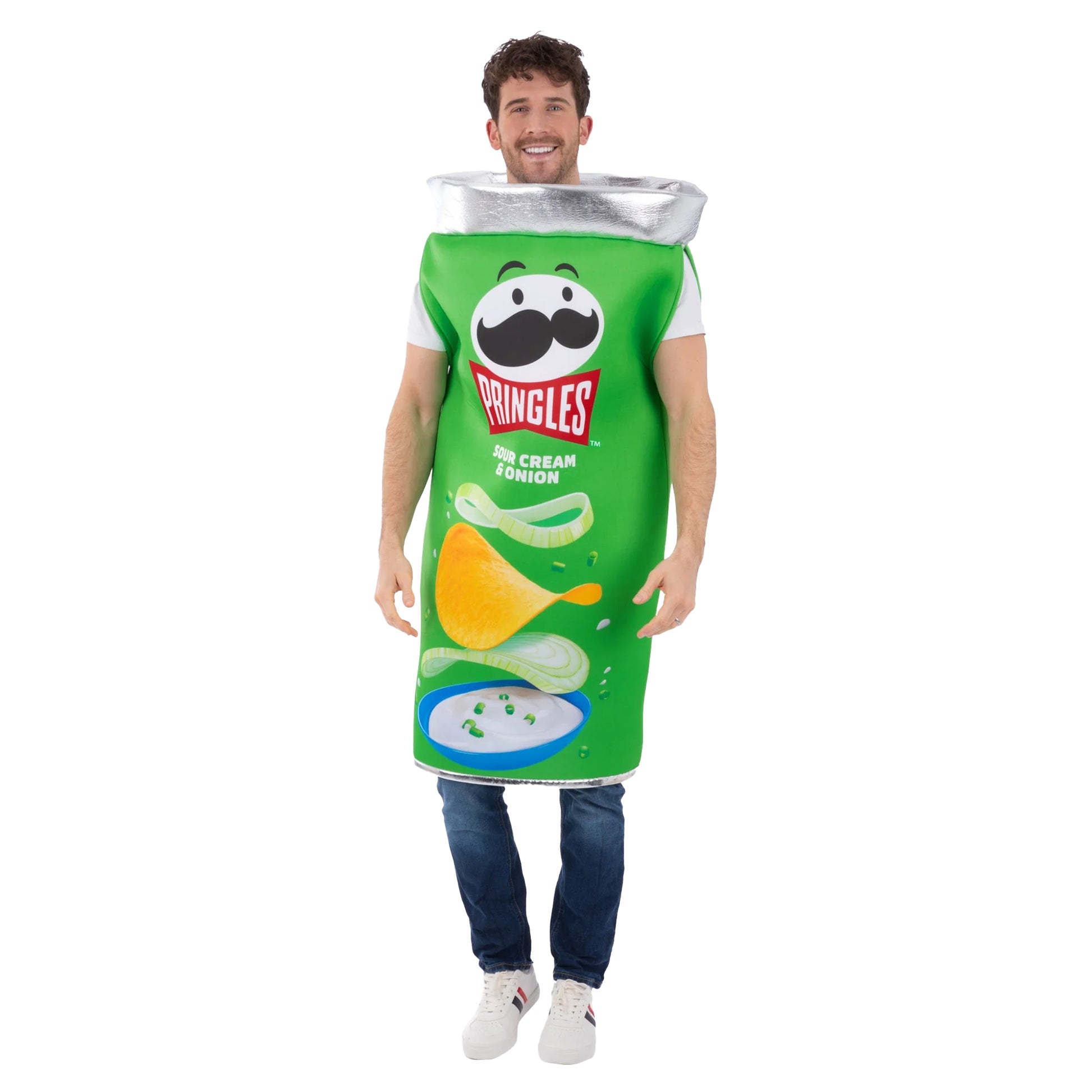 Green - Front - Pringles Unisex Adult Sour Cream & Onion Can Costume