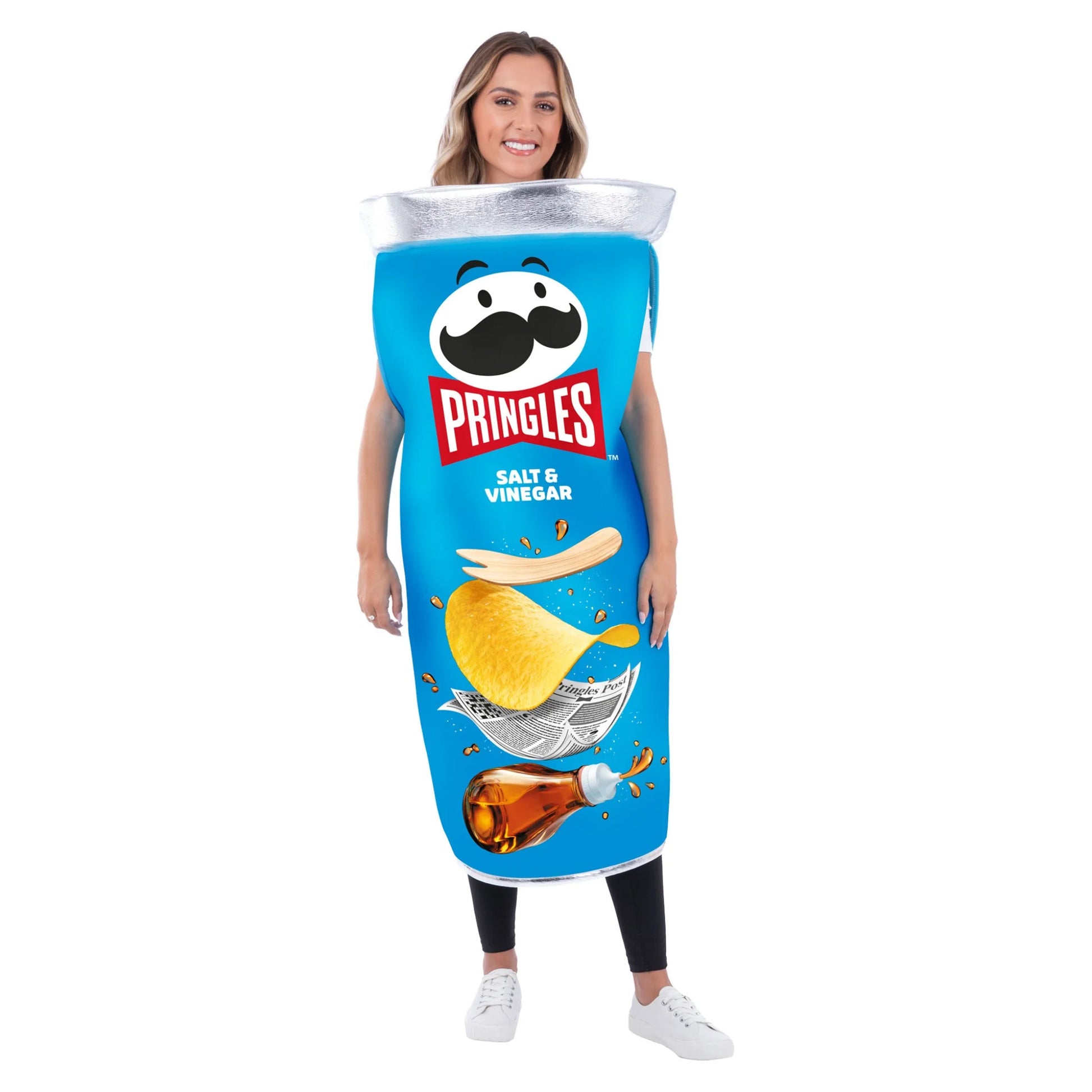 Blue - Front - Pringles Unisex Adult Salt & Vinegar Can Costume