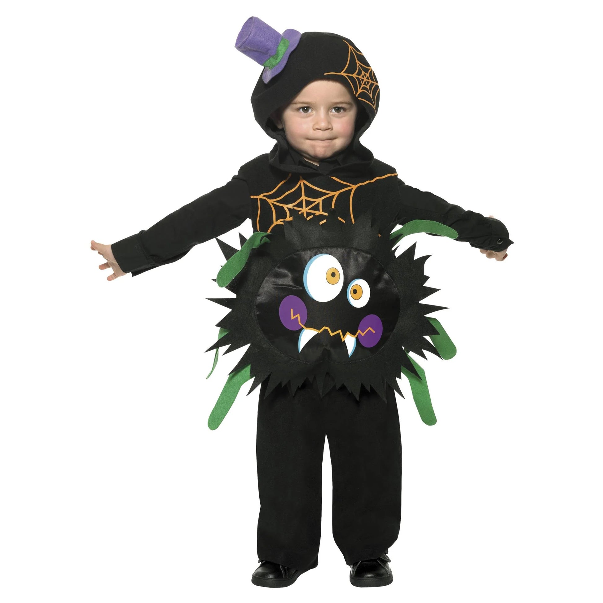 Black - Front - Smiffys Toddler Spider Costume