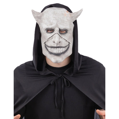 Black-White - Front - Smiffys Unisex Adult Smiling Devil Latex Mask