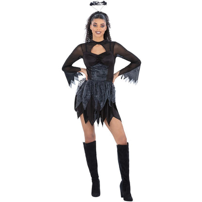 Black - Front - Smiffys Womens-Ladies Fallen Dark Angel Costume