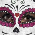 White - Side - Smiffys Unisex Adult Sugar Skull Cat Glitter Eye Mask