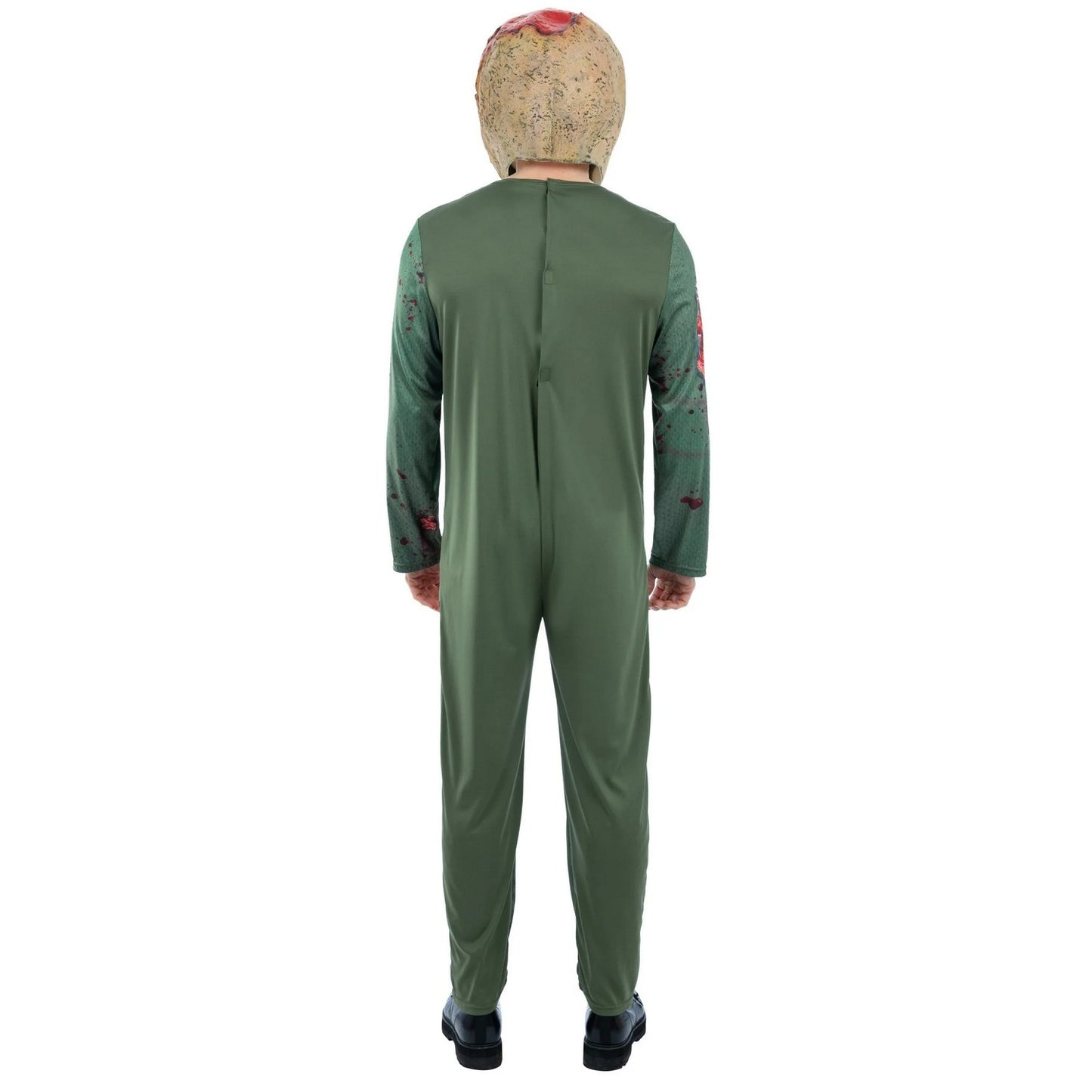 Green - Back - Smiffys Mens Revenge Killer Gas Mask Zombie Costume