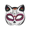 White - Front - Smiffys Unisex Adult Sugar Skull Cat Glitter Eye Mask