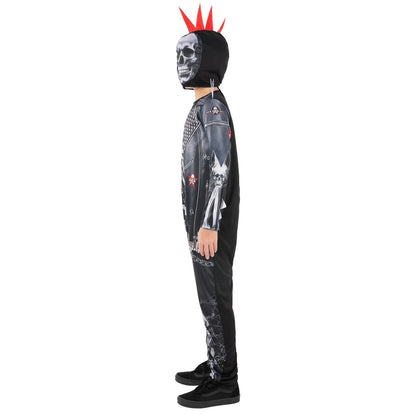Black - Side - Smiffys Childrens-Kids Punk Skeleton Costume