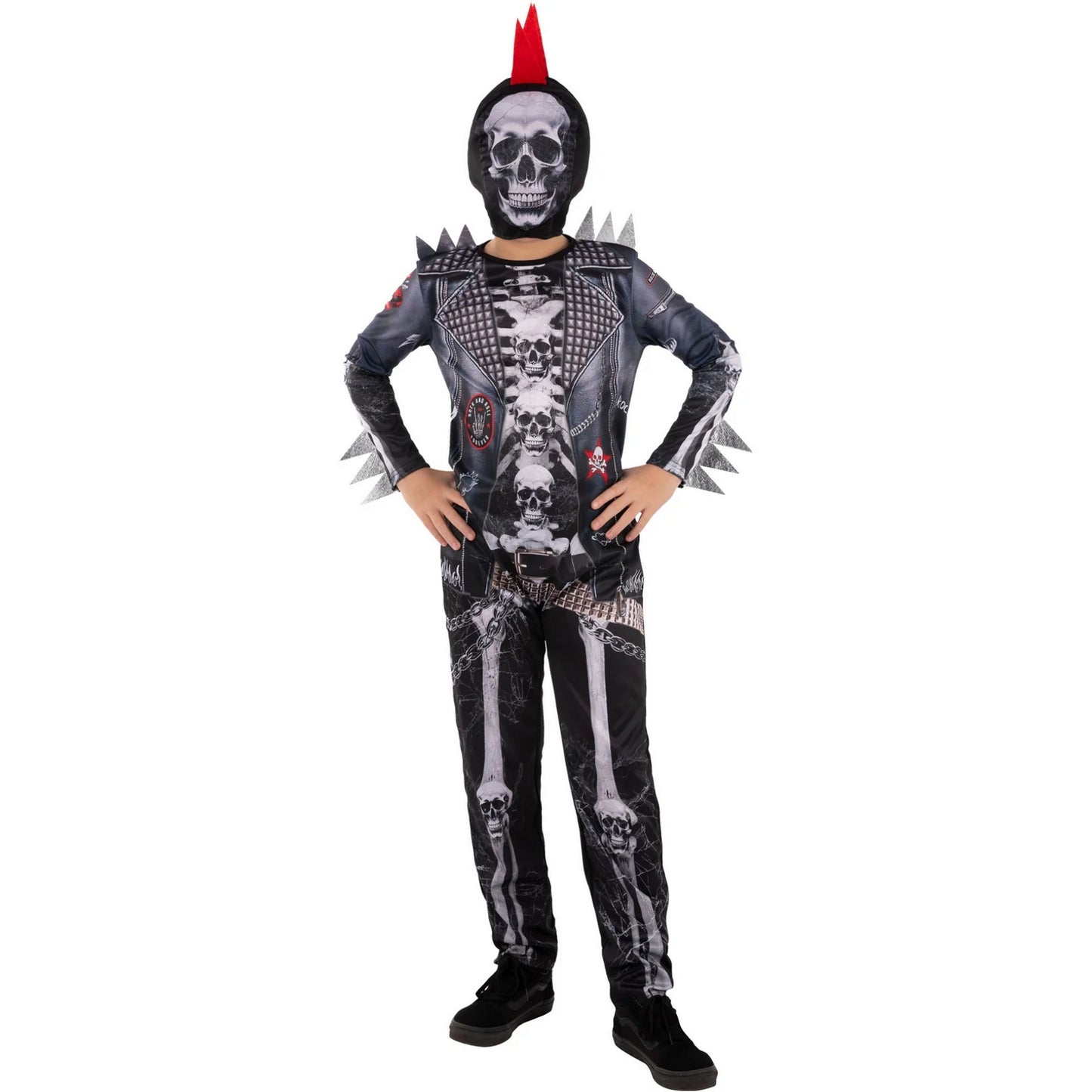 Black - Front - Smiffys Childrens-Kids Punk Skeleton Costume