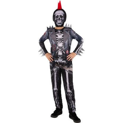 Black - Front - Smiffys Childrens-Kids Punk Skeleton Costume