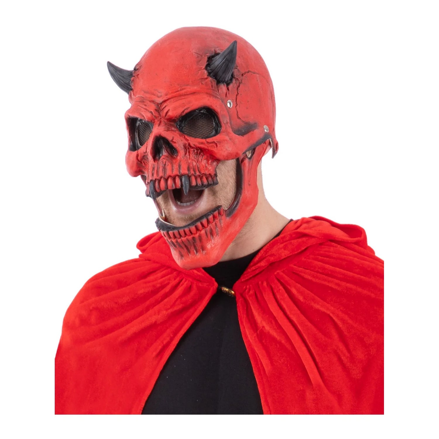Red - Back - Smiffys Devil Latex Mask