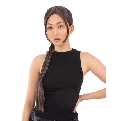 Brown - Front - Smiffys Unisex Adult Vixen Video Game Plait 90s Wig