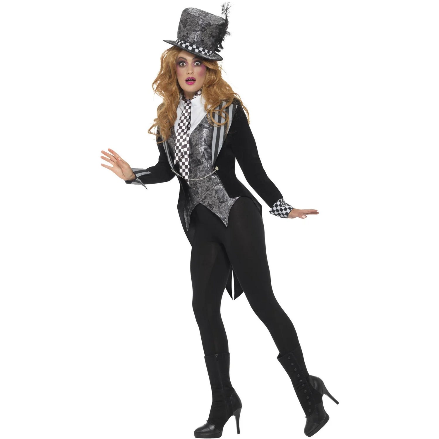 Black - Front - Smiffys Womens-Ladies Deluxe Dark Miss Hatter Costume Set
