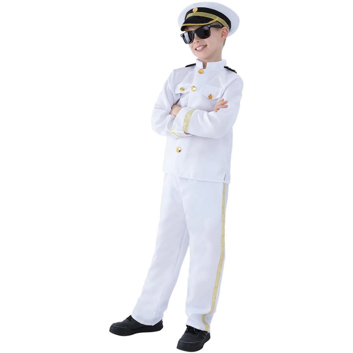 White - Back - Smiffys Childrens-Kids Captain Costume Set