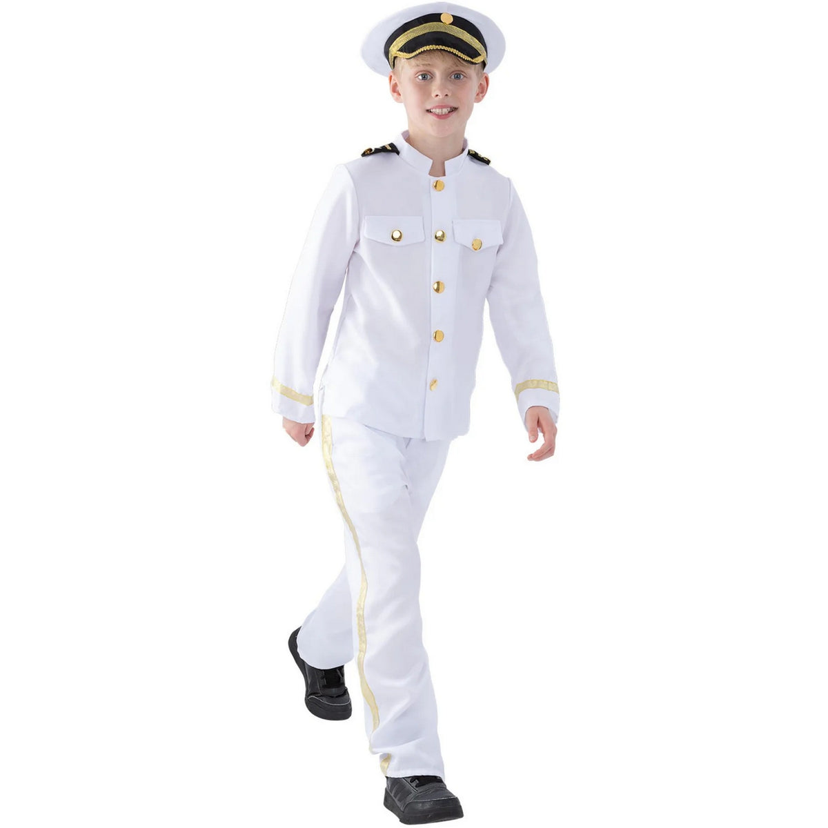 White - Front - Smiffys Childrens-Kids Captain Costume Set