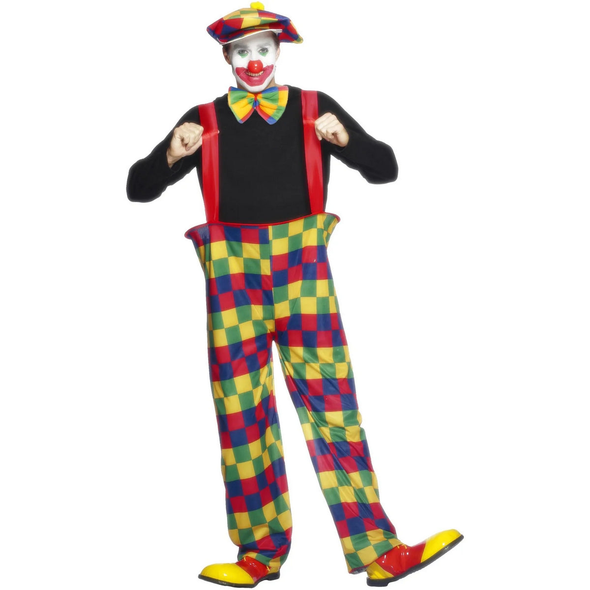 Multicoloured - Front - Smiffys Unisex Adult Hooped Clown Costume Set
