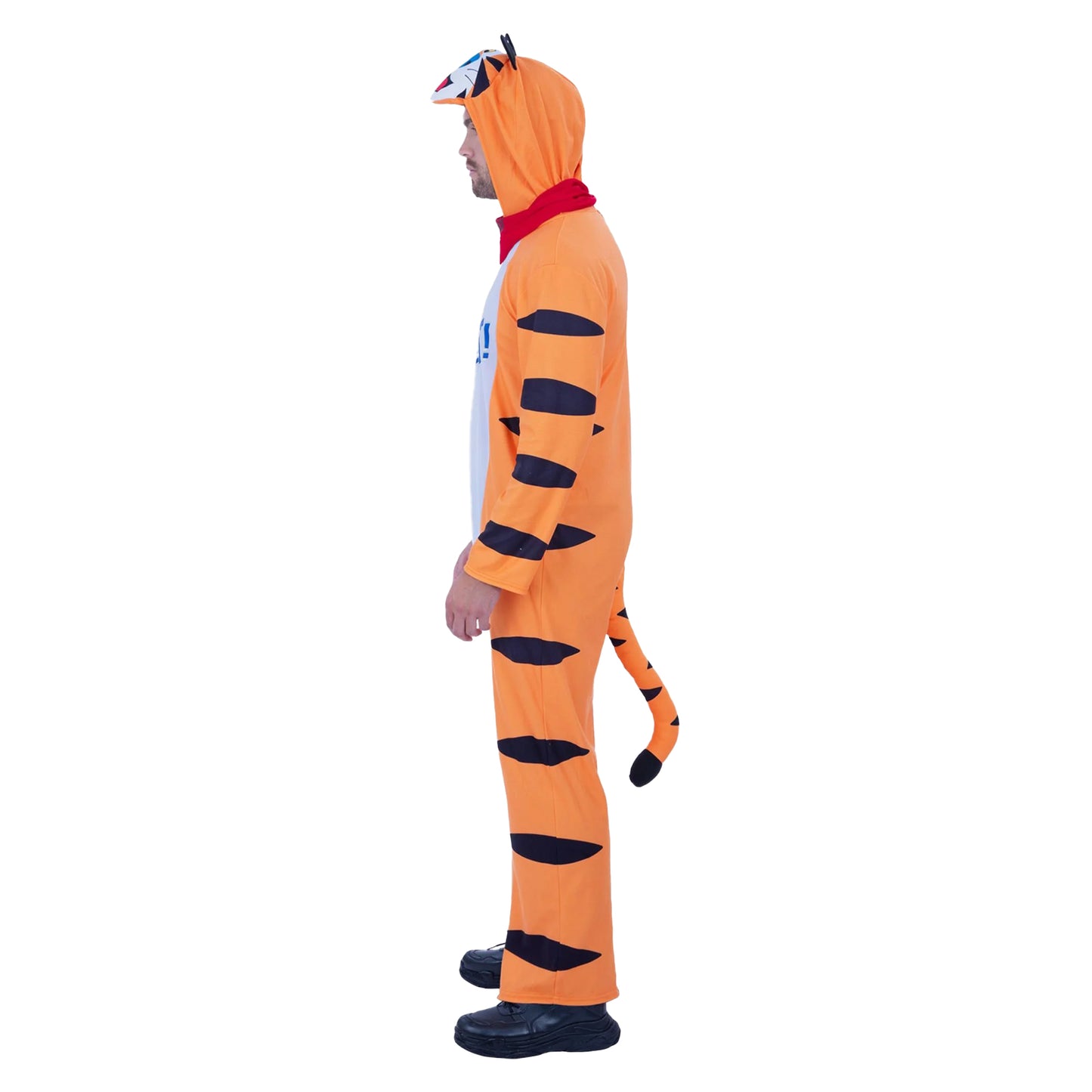 Orange - Side - Kelloggs Unisex Adult Tony The Tiger Tiger Costume Set
