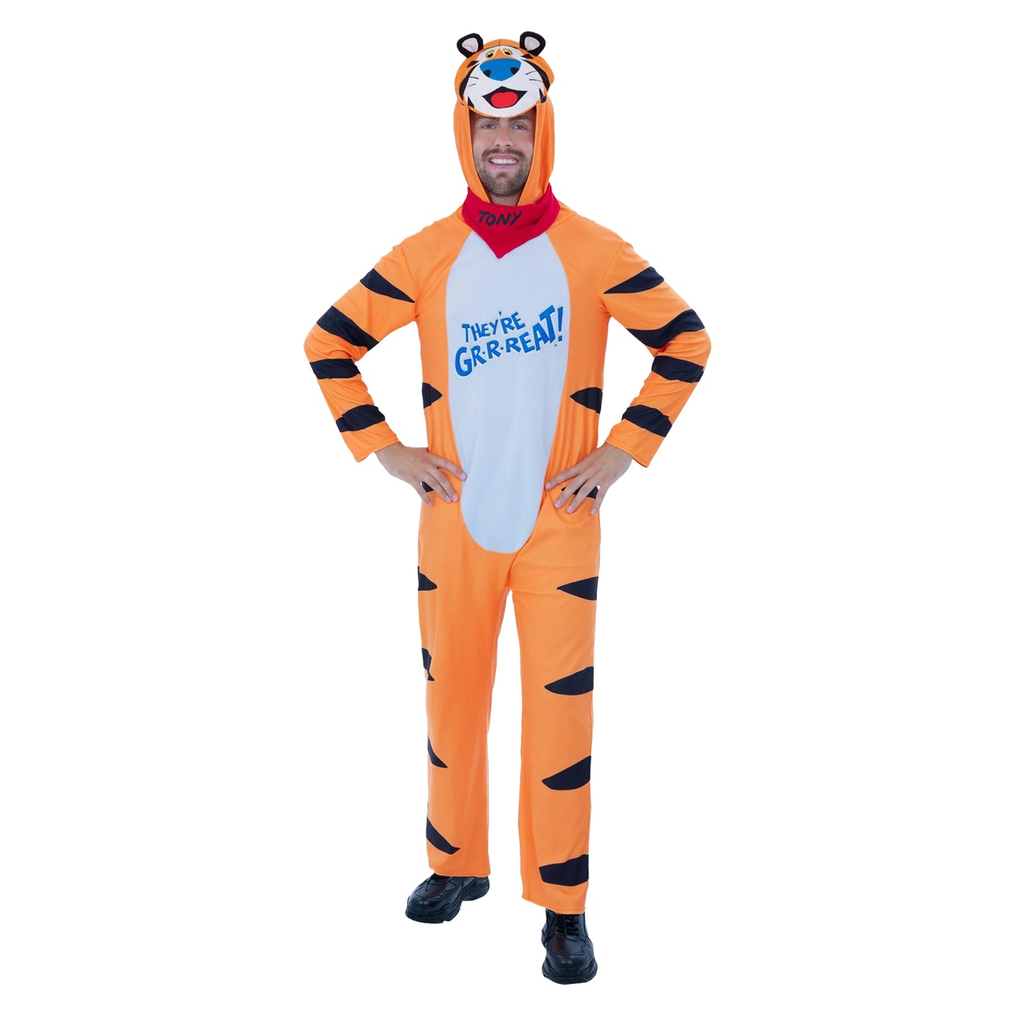 Orange - Front - Kelloggs Unisex Adult Tony The Tiger Tiger Costume Set