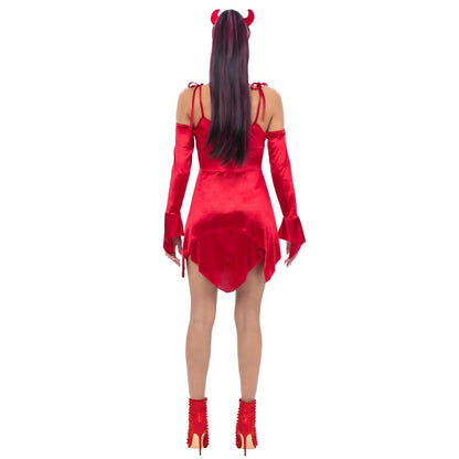 Red - Back - Smiffys Womens-Ladies Devil Costume Set