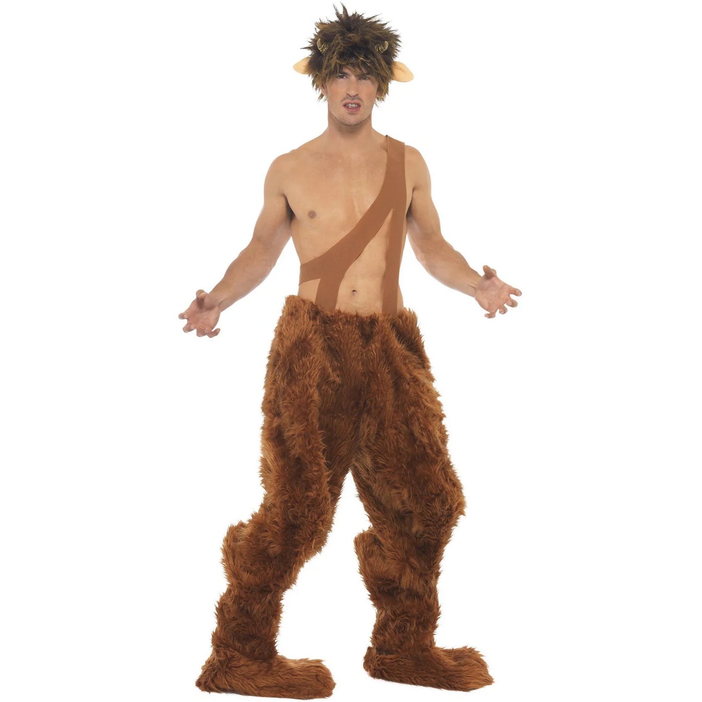 Brown - Front - Smiffys Mens Pan Costume Set