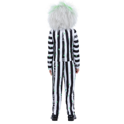 White-Green - Back - Beetlejuice Childrens-Kids Wig