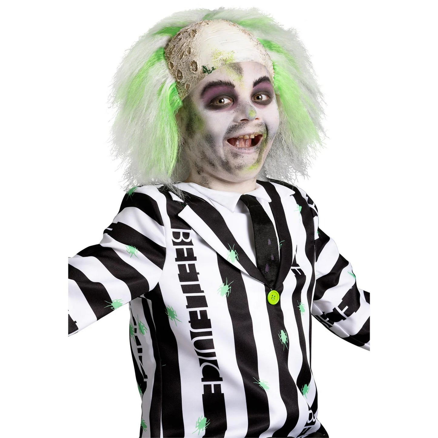 White-Green - Front - Beetlejuice Childrens-Kids Wig