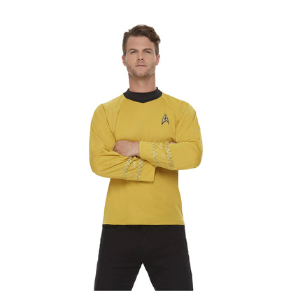 Yellow-Black - Front - Star Trek Unisex Adult Original Series Command Uniform Costume Top
