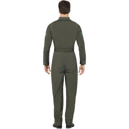 Green - Back - Top Gun Mens Deluxe Costume Set