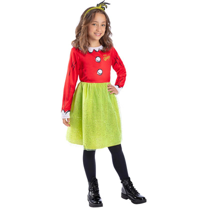 Red-Green - Lifestyle - The Grinch Girls Santa Costume Set