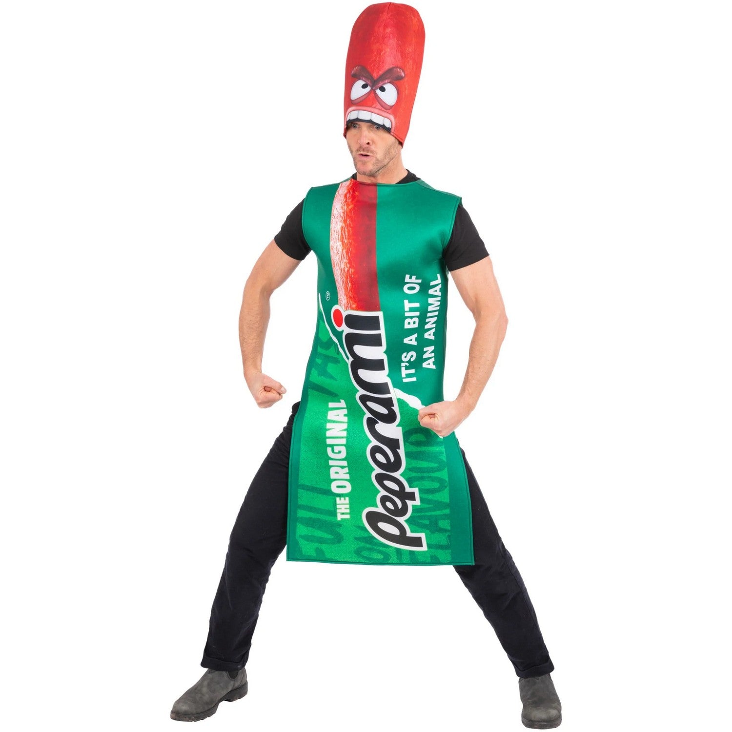 Green - Pack Shot - Peperami Unisex Adult Animal Break Out Costume Set